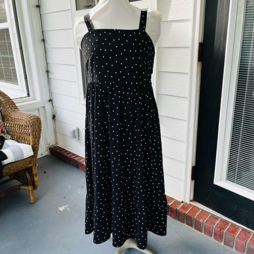 Spirit of Grace Women XL Poke-A-Dot Midi Black White Dress Milk Maid